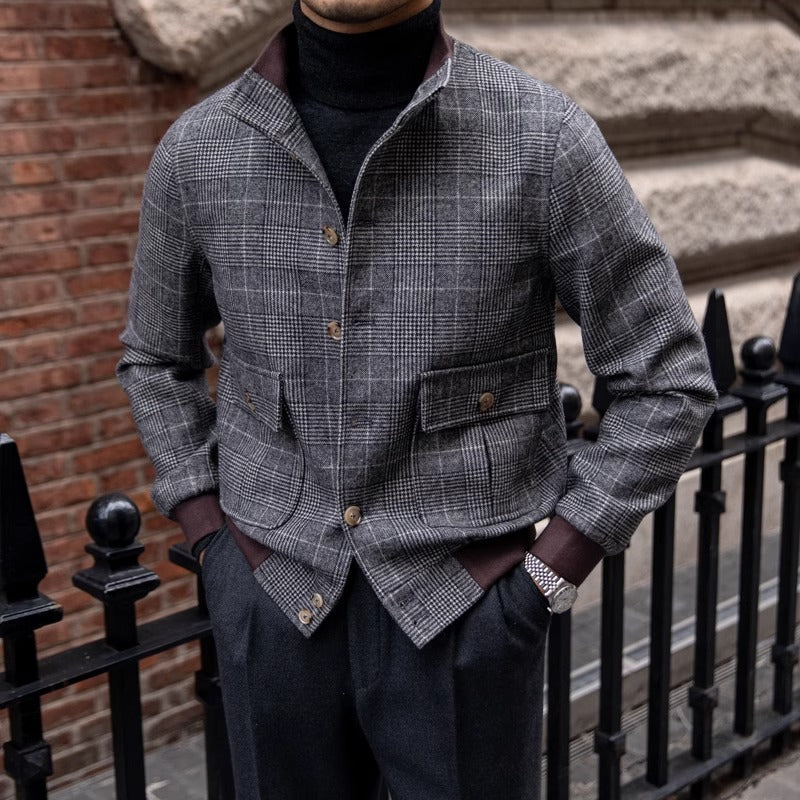 Old Money Glen Check Wool Jacket