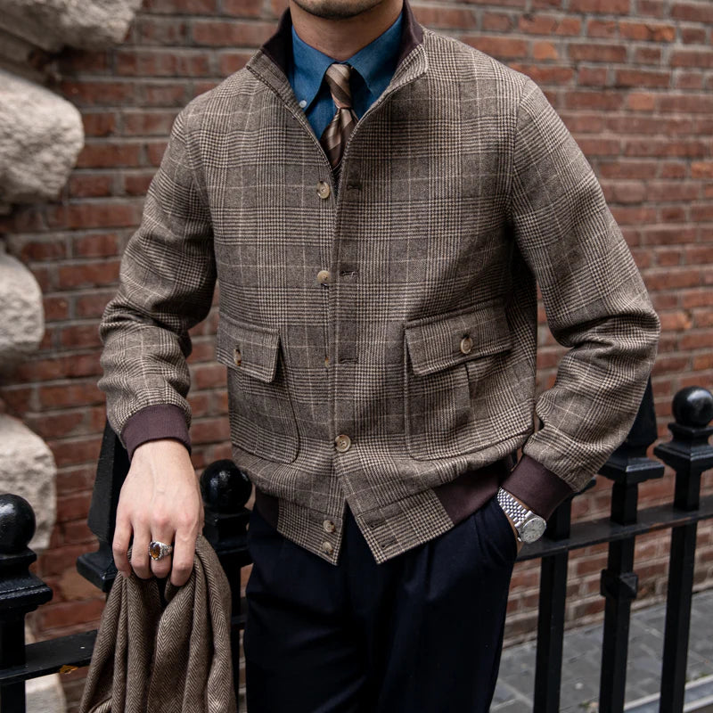 Old Money Glen Check Wool Jacket