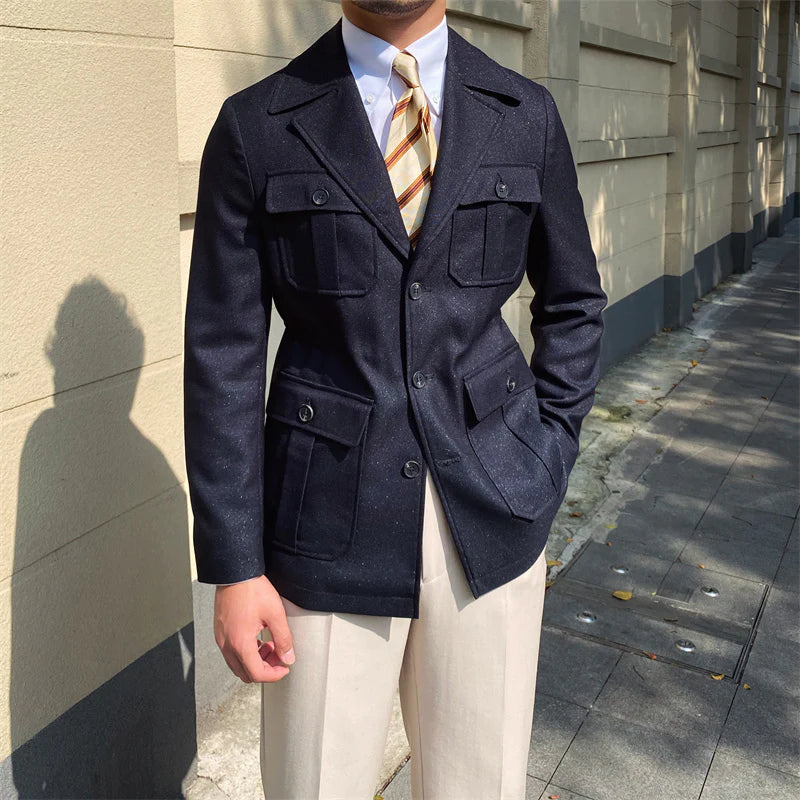 Old Money Wool Navy Jacket