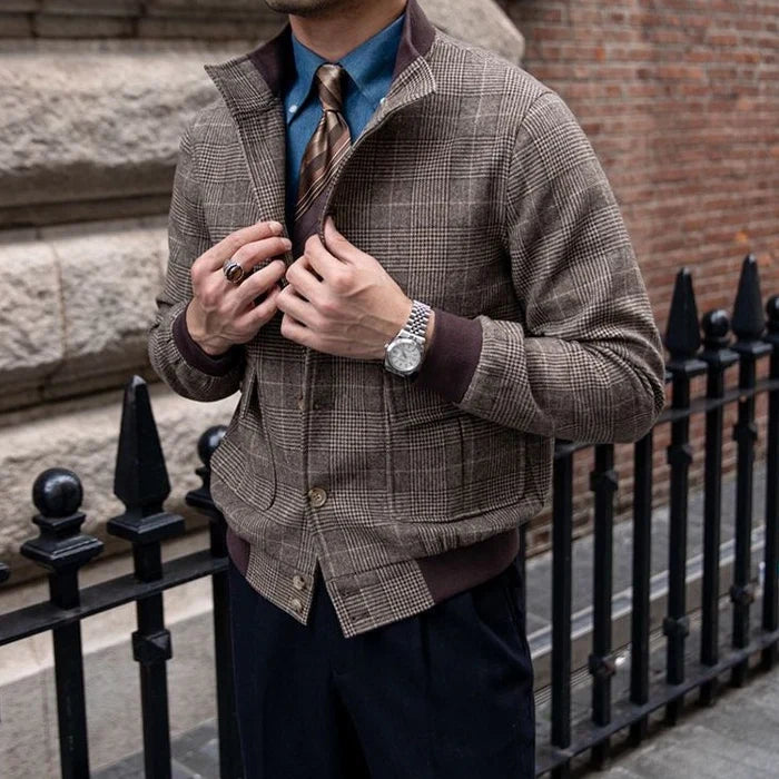 Old Money Glen Check Wool Jacket