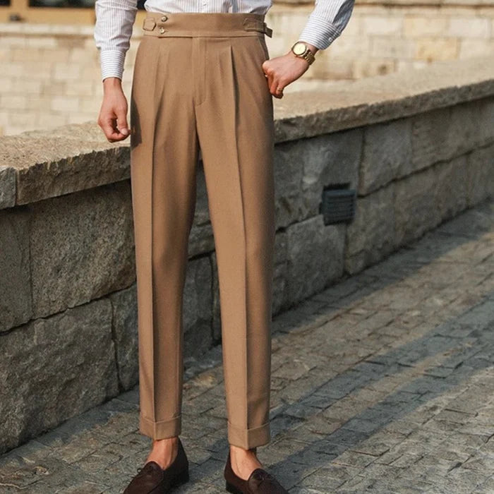 Old Money Pleated Double Button Trousers