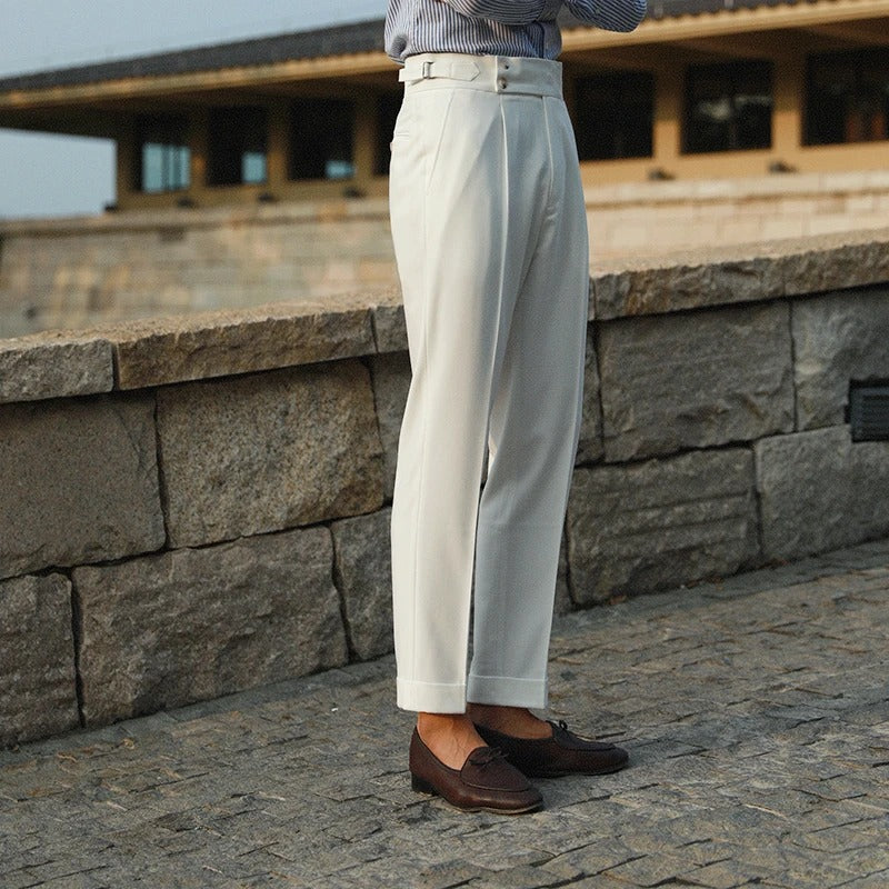 Old Money Pleated Double Button Trousers